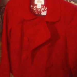 Holiday ready! Red Blazer brocade jacquard, brocade, damask Lining  Petite